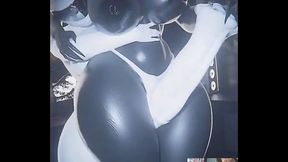 Scary Glowing Halloween Transgender Cock Thigh Fucks A Spooky Big Breast Specter