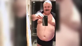 Hairy Bear Daddy Strips and Teases in Amateur Solo