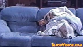 ”Handsome classic gay wanking off bushy dick & spraying cum”