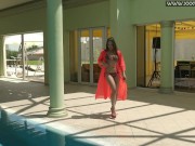 Sexy Nicole Pearl with small tits in the pool