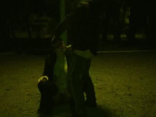 He jerked his fat cock on my face and tits. PUBLIC