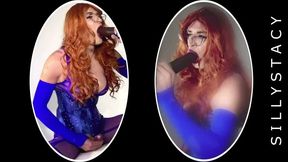 Cute crossdresser preparing husband come sucking and fucking huge bbc dildo