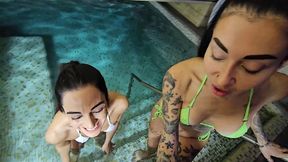 met at the swinger club, maya and luca fuck silvia together! hot threesome!