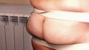 Amateur wife trying on clothes. hairy pussy, sexy brunette, big ass, sexy clothes, panties, socks, shorts, panties.