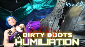 Miss Lilly Dominates Her Chastity Slave – Dirty Goth Boots Worship & Femdom Humiliation.