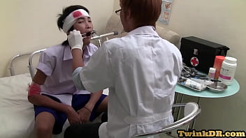 Asian twink fucked in ass and seduced by doctor in office