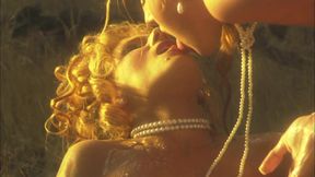 Erotic lesbians romance passionately in the wild