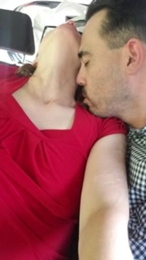 Fingering Button in the Back Seat While She Smokes