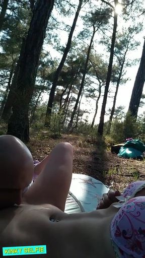 Kinky selfie - pussy licking with massive squirt after ass licking outdoor
