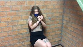 0019 - Bound student spied through keyhole during hitachi orgasms!