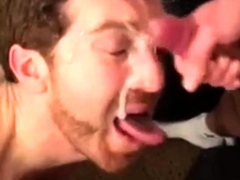 Twink's Facial Fun with Big-Cock Buddies