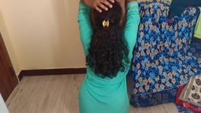 Green colour chudi college student