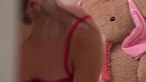 Slender Asian girl after a Blowjob jumps on a thick dick of her friend