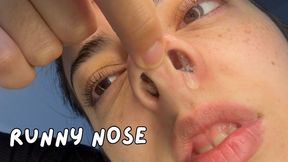 Snotty nose blowing fetish