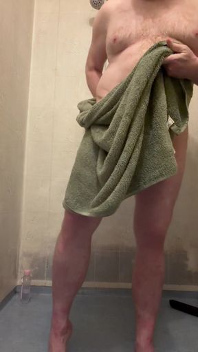 ASMR Man taking ordinary shower   Clip 3