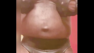 Black Bodybuilder Solo Titplay Rubber Leather &amp_ Cum Finale