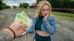 ”Big tits bitch misses train”