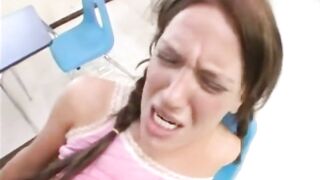 brunette teen enjoying a hard fuck from her professor