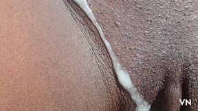 Sexy Ebony MILF Fucks Older White Caretaker in the Pool