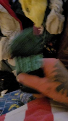 Jerking off on women's socks drawer
