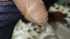 Peeing video in bathroom closeup