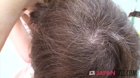 Japanese granny strips for creampie