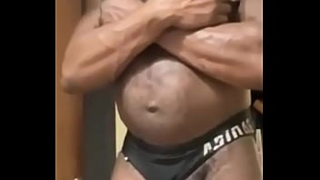 BBC Muscle Leather Harness Cock &amp_ Nippleplay Edging &amp_ Unloading Solo