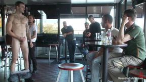 Two Hairy Sluts Get Used in a Bar Full of Horny Strangers