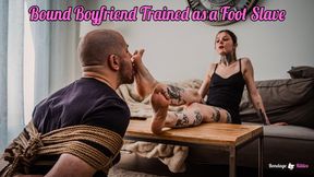 Bound Boyfriend Trained as a Foot Slave (femdom foot worship) - Spanish (sub:English) - WMV, HD720