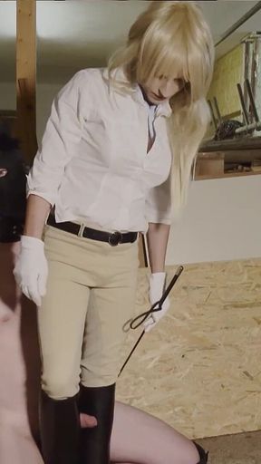 Let's Ride Him! Perverted Slave Dominated by Tranny Dom in Stable!