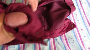 Velvet Mini Skirt Ejaculated with Semen