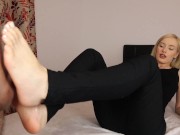 Perfect feet. Blowjob blonde. Cock massage. Cum on soles.