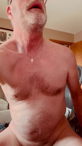 Powerful moment from &quot;Daddy stoking - adds cock rings and vibrating dildo - cums&quot;