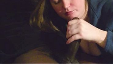 sexy amazon succulent Samantha sucking cum out of a black cock