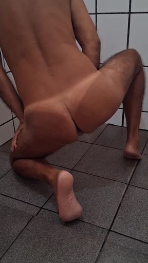Ladysilva in the Bathroom Masturbating Showing off Her Tanned Hot Ass with Sexy Mark