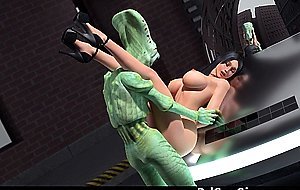 3D Hot Blonde Impaled by Alien