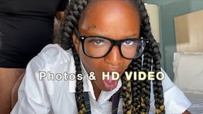 Black petite Raven Swallows welcomes it in the ass and swallows