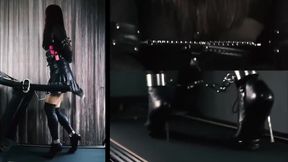 Asian Chained Treadmill Walking in Heels