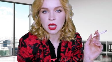 Lucy Sanivy punishes underpayment with a flogger in her high-rise office