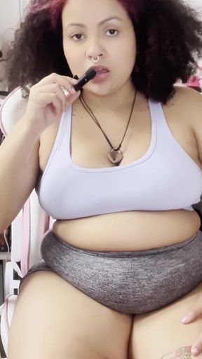 BBW Farts on Microphone with Thight Shorts JOI