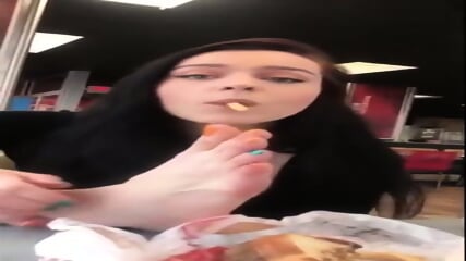 Shameless Amateur Babe Grabs A French Fries With Her Toes And Eats The  Kinky4Ever