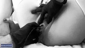 Submissive slut's tiny peehole gets stretched and sounded by horny daddy