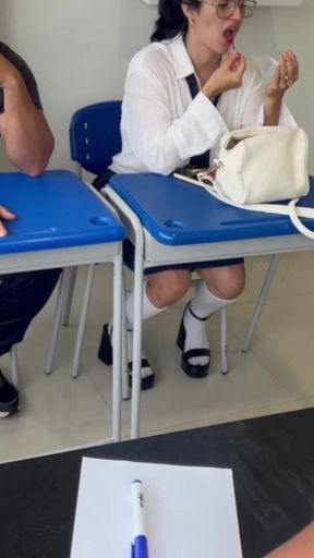 Mara Always Arrives Late to the Classroom and Fucks the Teacher to Get Her to Leave