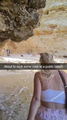 Public amateur gives a cumshot-filled blowjob on OnlyFans