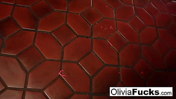 Busty blonde MILF Olivia Austin masturbates her big tits and pussy