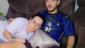 Hot stepsister gets her tight pussy pounded by horny stepbro while cheering for Brazil