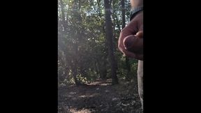 Cum-shot in the middle of the forrest