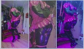 Sissy Maids Self Suspension Bondage in Chastity