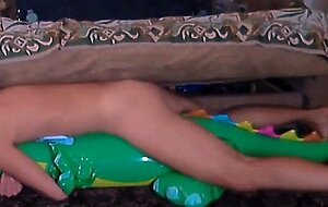 Big inflatable alligator humping cum