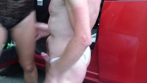 Sexy hitchhiker seduces and rides driver's dong